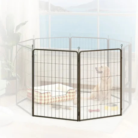 Tall Dog Playpen Extension Panels &ndash; Two-Pack, Black, 100cm High &ndash; detail 2