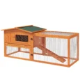 Rabbit Hutch Wooden Outdoor Cage 156x58cm – Orange