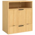 Pet Feeder Station Tilt-Out Cabinet Storage – Oak