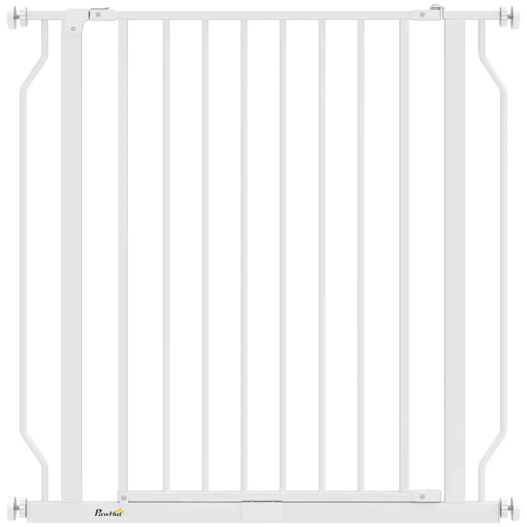 Adjustable Walk-Through Dog Gate – White, 75–85cm