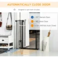Extra-Tall Pet Gate with Cat Flap – Black, 74–101cm