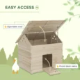 Wooden Duck Shelter with Opening Roof – Natural