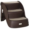 Folding Three-Step Pet Stairs – Brown, 38cm
