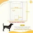 106cm Tall Dog Gate with Cat Door and Extensions – White, 76–104cm