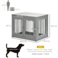 Three-Door Furniture Dog Crate – Grey, 80.5cm