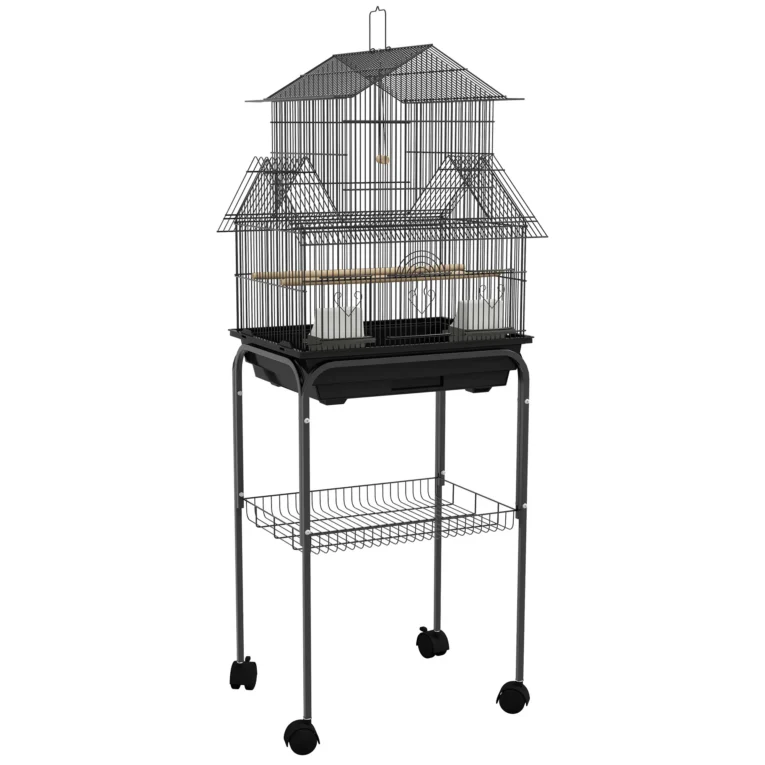 Metal Bird Cage with Swing 50.5x40x63cm – Black
