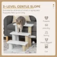 3-Step Pet Stair with Scratching Posts – White
