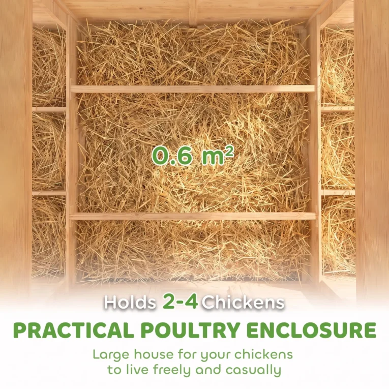 Wooden Hen House with Nesting Box – Yellow and Green
