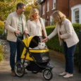 Folding Pet Stroller with Large Wheels – Dark Grey, 30kg