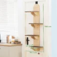 Four-Level Over-Door Cat Shelf with Washable Pads – Oak Tone