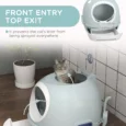 Drawer Cat Litter Box with Top Exit – Blue