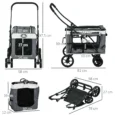 Folding Pet Stroller with Detachable Carrier – Grey, 10kg