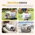 Hard-Shell Pet Carrier with Steel Door – Light Grey, 49cm