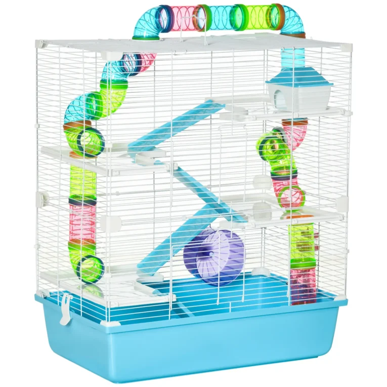Hamster Cage 59L x 36W x 69H cm – Light Blue and white Hamster Cage 59L x 36W x 69H cm – Light Blue and white