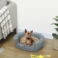 Wicker Pet Bed Sofa Couch 57x46x17.5cm – Grey