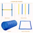 Dog Agility Training Set Adjustable (Poles, Hurdle, Tunnel) – Blue and yellow