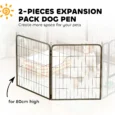 Dog Playpen Extension Panels – Two-Pack, Black, 80cm High