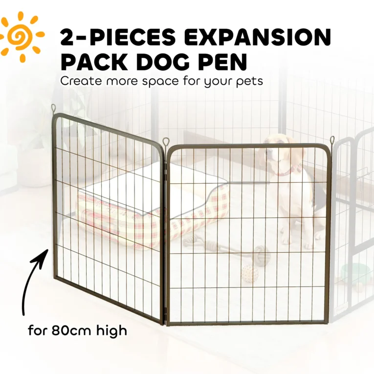 Dog Playpen Extension Panels – Two-Pack, Black, 80cm High