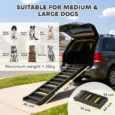 Folding Dog Access Ramp with Ten Grip Sections – Black, 154cm