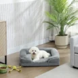 Small Memory-Foam Pet Sofa Bed – Grey, 70 × 60cm