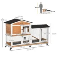Two-Level Rabbit Hutch with Side Run – Yellow