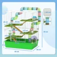 Hamster Cage with Water Bottle and Ramps – Green and white