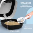 Folding Enclosed Cat Litter Box with Scoop – Black and White