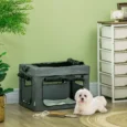 Folding Fabric Pet Carrier – Grey, 60 × 42 × 42cm