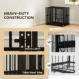 Steel Dog Crate with Wheels and Removable Tray – Black, 95cm