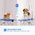 Folding Dog Grooming Table with Adjustable Arm – Blue, 81cm