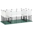 Modular Metal Small-Animal Playpen with Mat – Black, 34 Panels