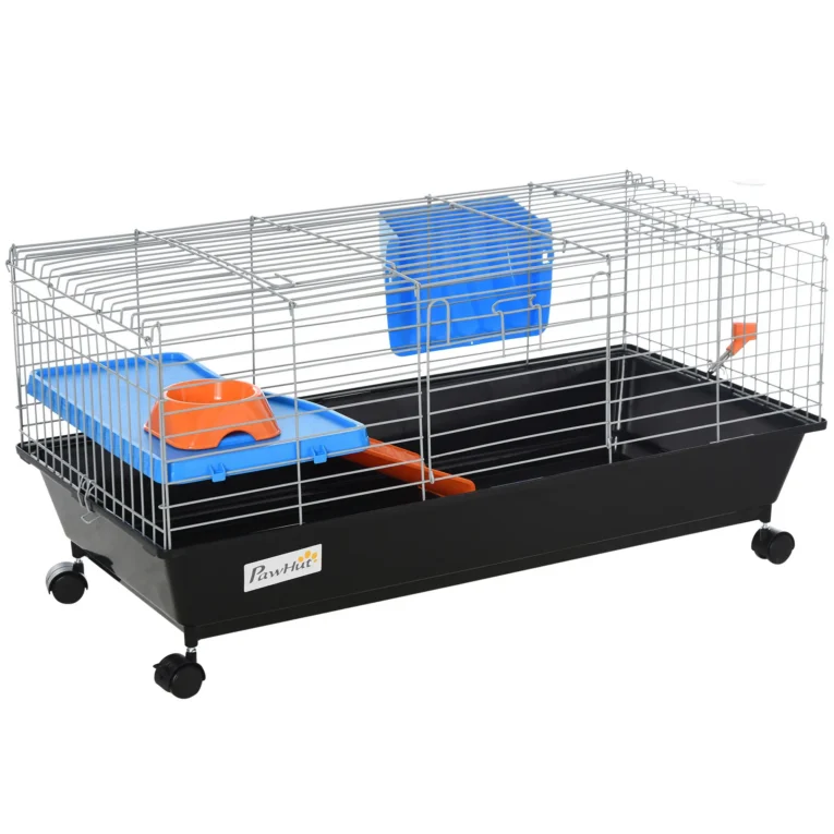 Small-Pet Habitat with Wheels 89x44x43cm – Black