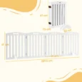 Four-Panel Freestanding Dog Gate – White, 207.5cm