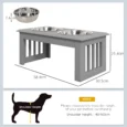 Raised Double Dog Bowl Stand – Grey, 25.4cm