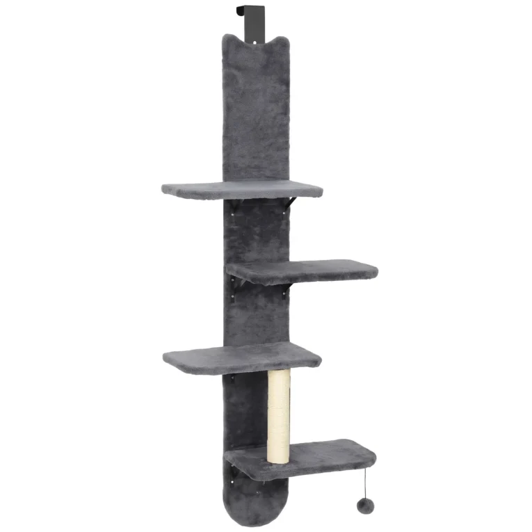Over Door Cat Climber 4-Level Shelf – Dark Grey