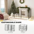 Six-Panel Steel Dog Playpen with Gate – Black, 100cm High