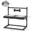 Adjustable Double Dog Bowl Stand – Black, 11–33cm