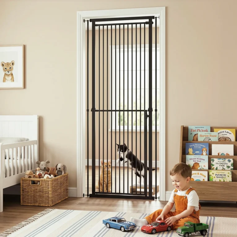 Extra Tall Pet Gate Adjustable No-Drill 112-200cm – Black Extra Tall Pet Gate Adjustable No-Drill 112-200cm – Black