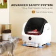 Automatic Cat Litter Tray Self-Cleaning Top Opening – White, Black