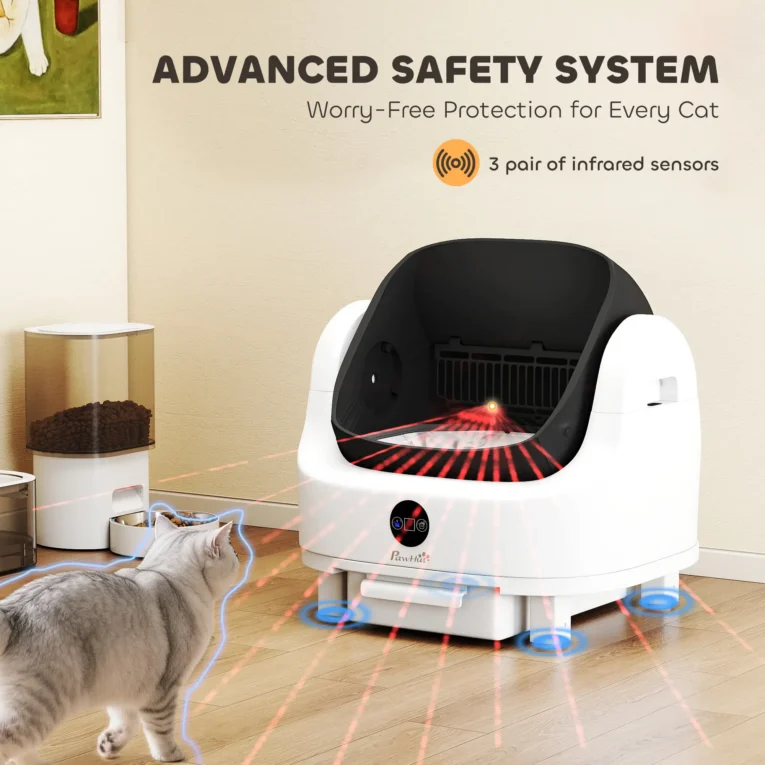 Automatic Cat Litter Tray Self-Cleaning Top Opening – White, Black Automatic Cat Litter Tray Self-Cleaning Top Opening – White, Black