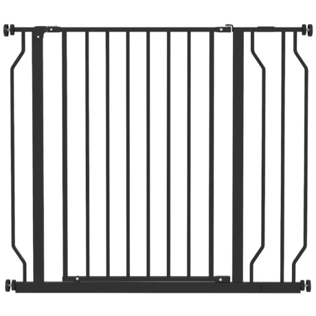 Adjustable Walk-Through Dog Gate – Black, 75–95cm