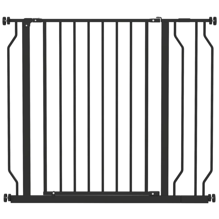 Adjustable Walk-Through Dog Gate – Black, 75–95cm