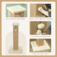 Tall Jute Cat Scratching Column with Toy – Beige, 81cm