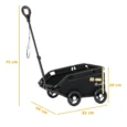 Low-Entry Pet Wagon with Cushion and Storage – Black