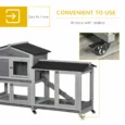 Two-Level Rabbit Hutch with Side Run – Grey