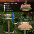 Garden Bird Bath with Planter Base – Bronze Tone, 72cm