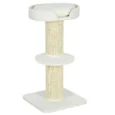 2-Tier Cat Tree with Basket Cushion Sisal Post – Cream White