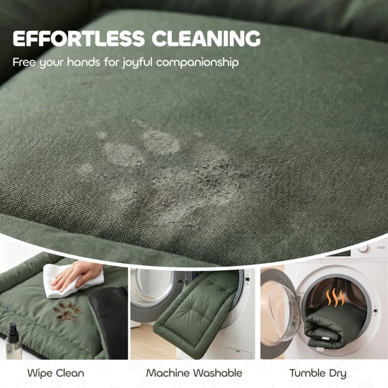 Foldable Travel Dog Bed – Army Green, 130 × 85cm Foldable Travel Dog Bed – Army Green, 130 × 85cm