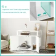 Cat Litter Cabinet with Adjustable Divider – White, 76cm