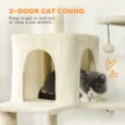 Tall Cat Tower with Two Dens and Hammocks – Beige, 202cm